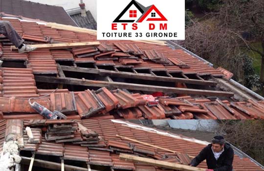 Intervention d'urgence fuite toiture  33